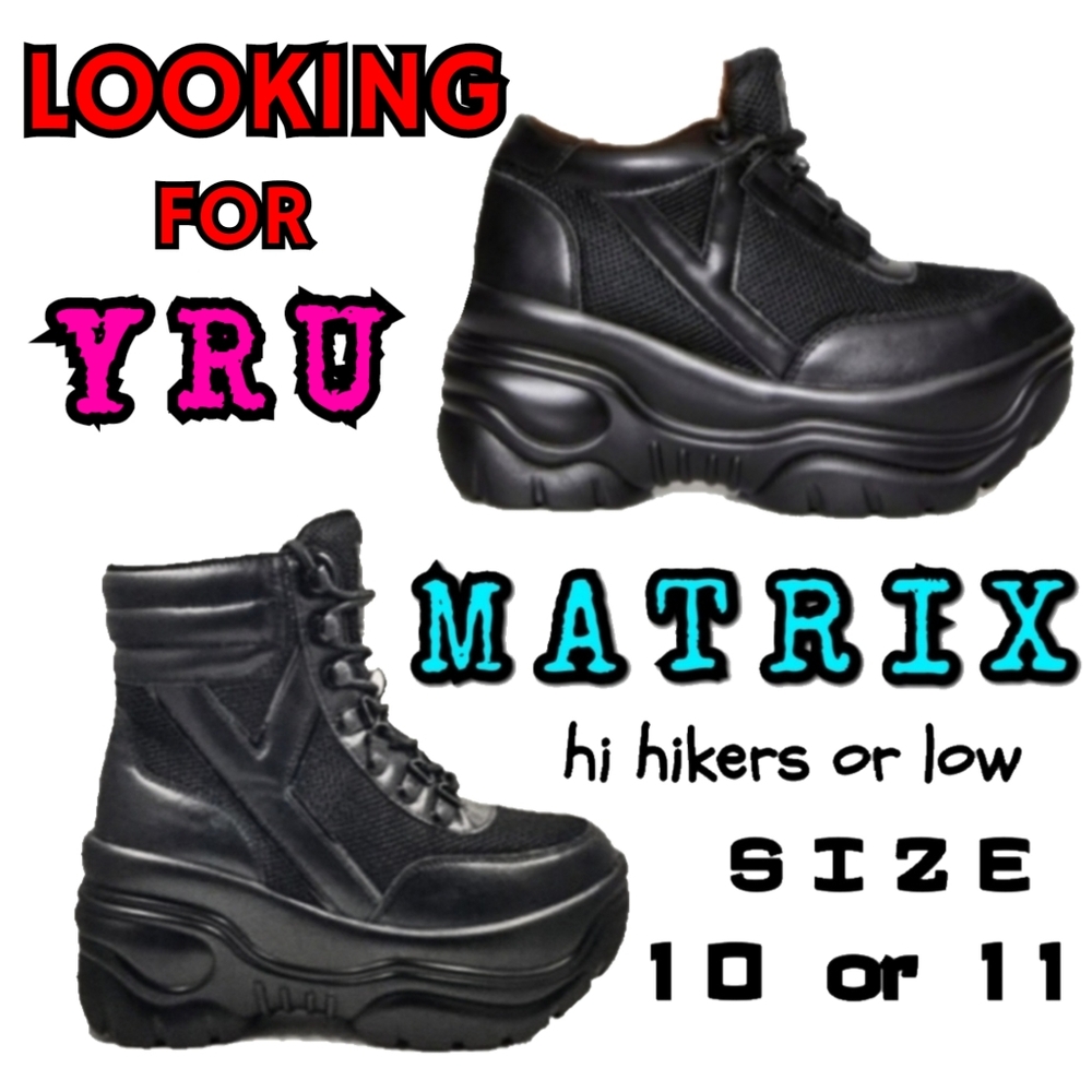 ISO YRU MATRIX HI HIKERS or LOW sz 10 or 11